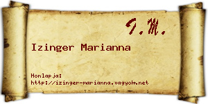 Izinger Marianna névjegykártya