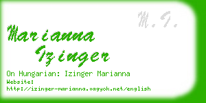 marianna izinger business card